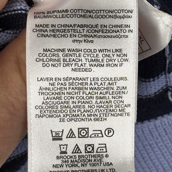 Brooks Brothers Women Supima Cotton Tunic Sweater Sz XL Breathable Coastal Blue - Picture 7 of 10